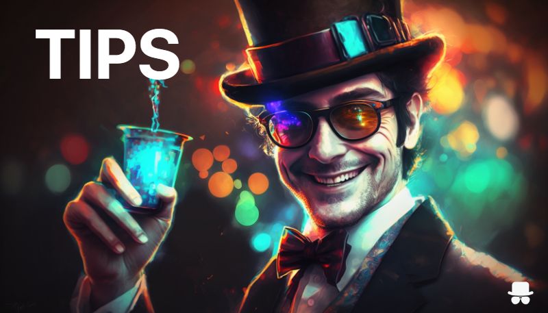 A Snusdaddy gentleman with a black top hat and sunglasses holding up a glass with white text saying 