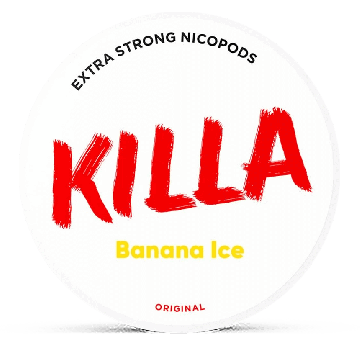 Killa Banana Ice Extra Strong Slim All White Product Label