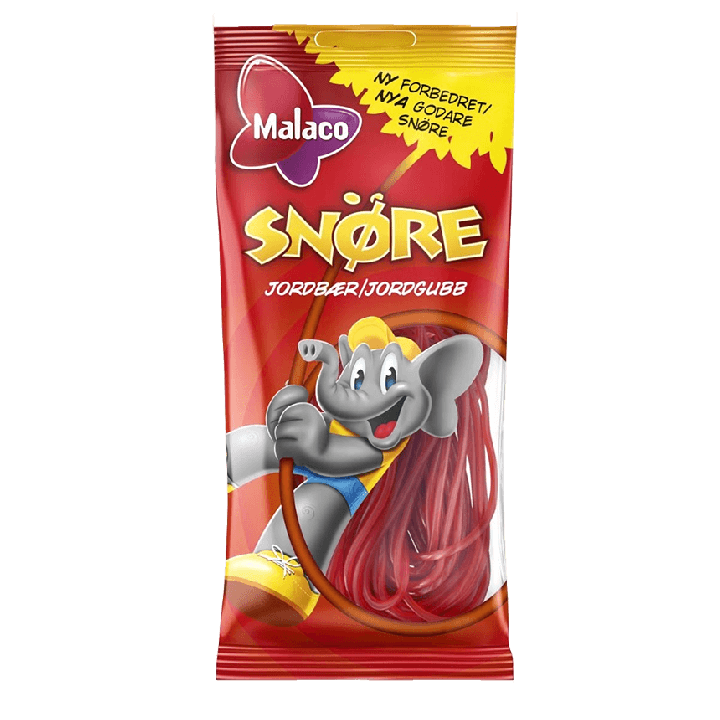 Malaco Snöre Jordgubbar 94 g