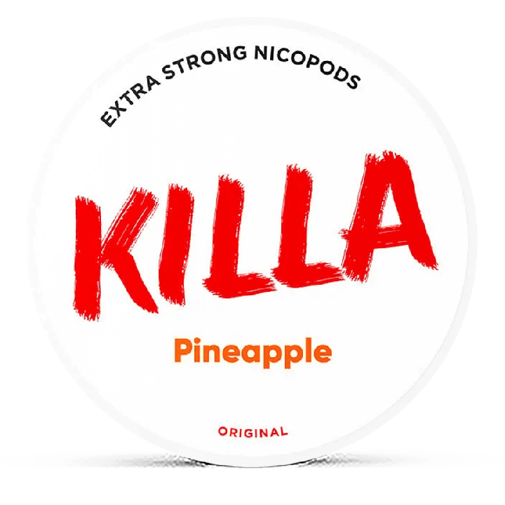 Killa Pineapple Extra Strong Slim All White Product Label