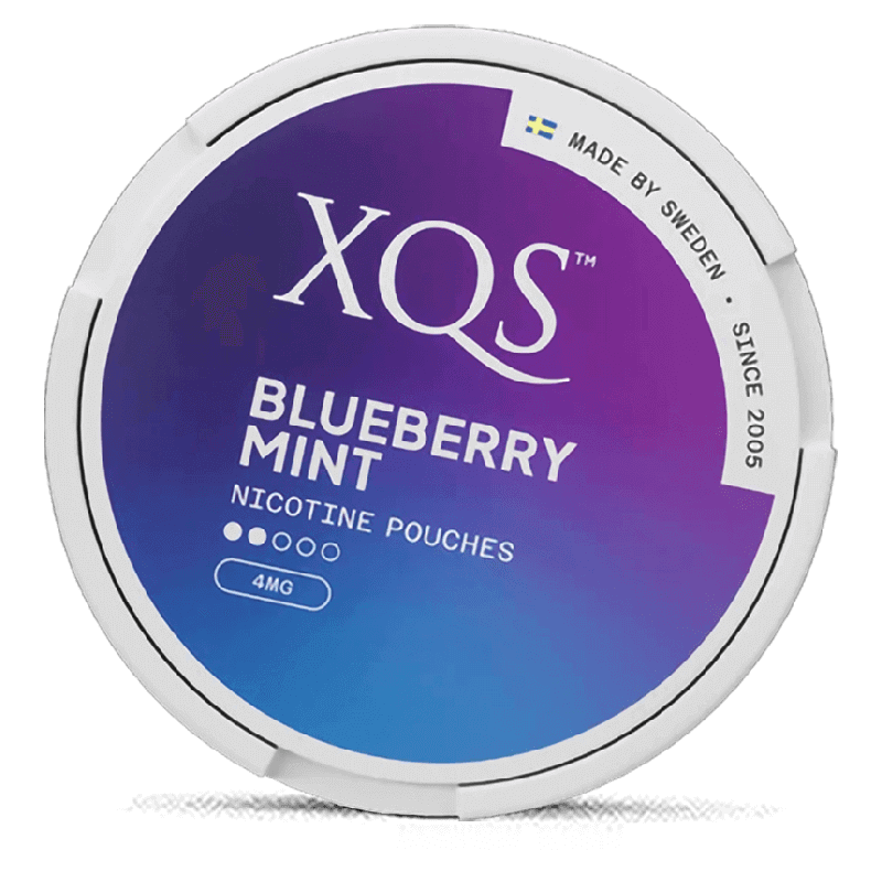 XQS Blueberry Mint 4 mg Product Label