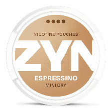 ZYN Mini Dry Espressino Extra Strong snus can at Snusdaddy.com