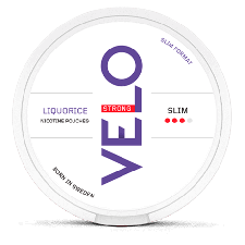 VELO Liquorice Strong snus can at Snusdaddy.com