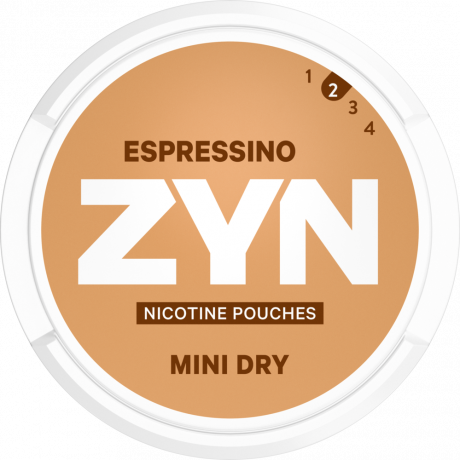 ZYN Mini Dry Espressino snus can at Snusdaddy.com