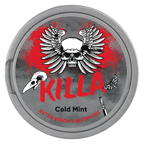 Killa Cold Mint Extra Strong Slim All White snus can at Snusdaddy.com