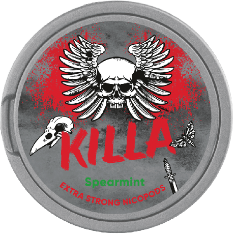 Killa Spearmint Extra Strong Slim All White snus can at Snusdaddy.com