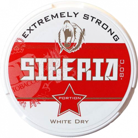 Siberia -80 White Dry Chewing Bag snus can at Snusdaddy.com