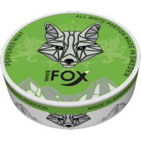 White fox peppered mint can - limegreen color